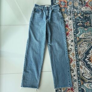 A&F Curve Love Loose Jeans with Raw Hem